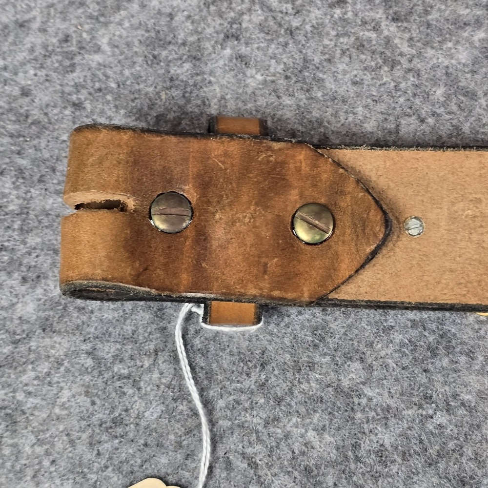 Vintage Jacobs Leather Belt Small Brown Cat Concho No Buckle USA CT 27.5" - Picture 12 of 16